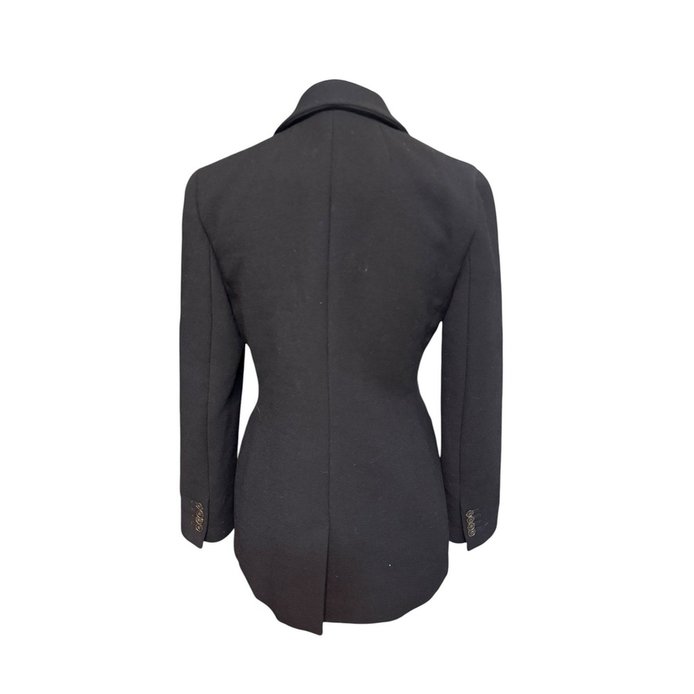 JCrew Evening Blazer Jacket Womens 4 Black Italian Double Cloth Wool BM426 - Picture 4 of 5